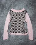 [Vintage] Pink Check Knit Top