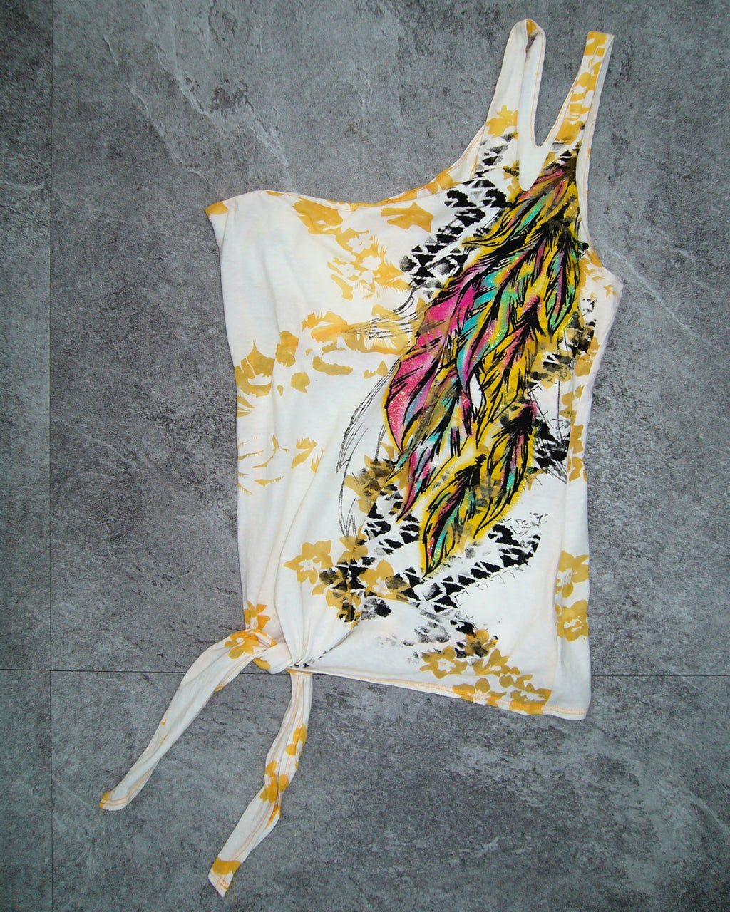 [Vintage] Printing One-Shoulder Top