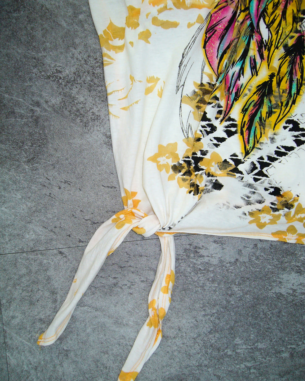 [Vintage] Printing One-Shoulder Top