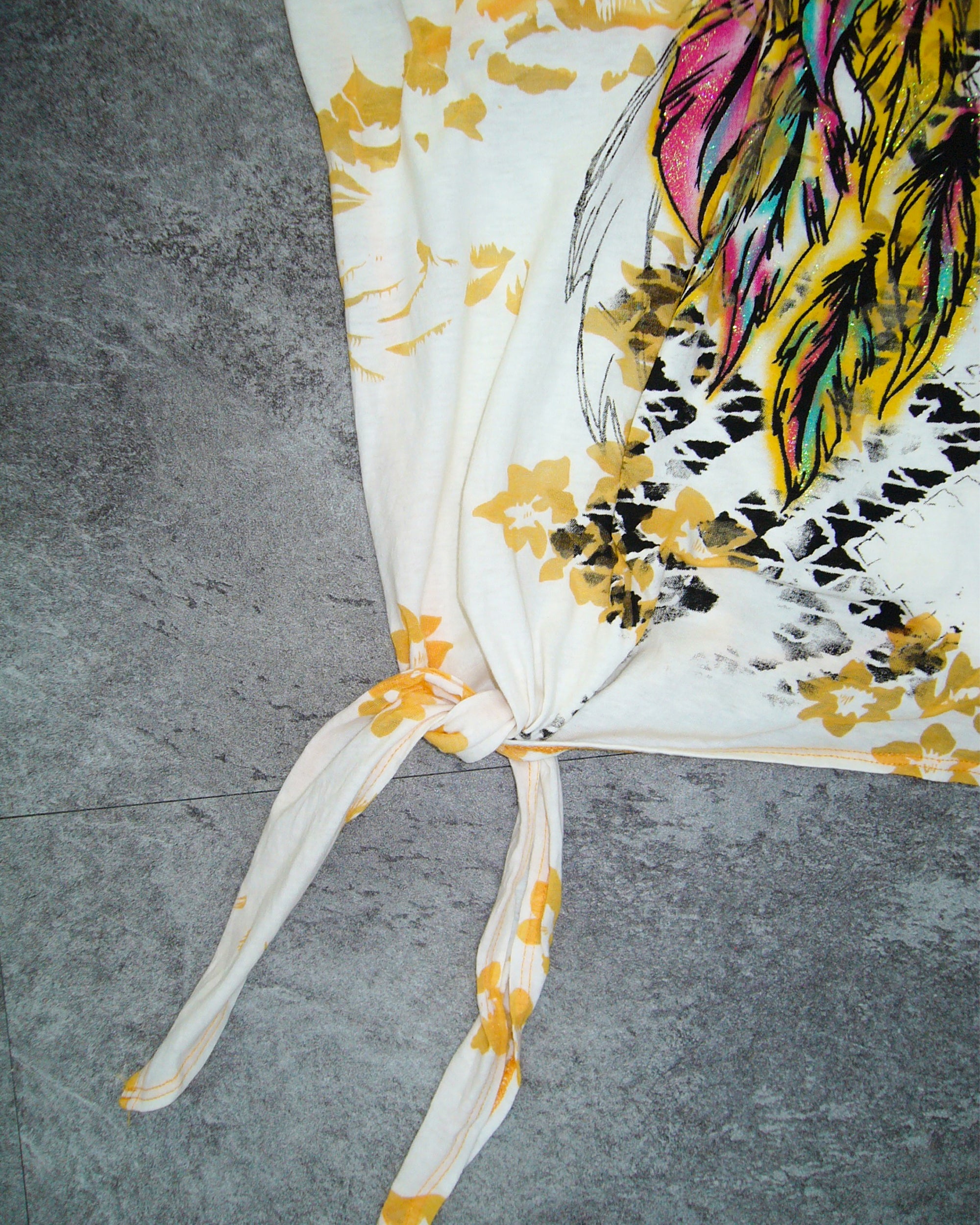 [Vintage] Printing One-Shoulder Top