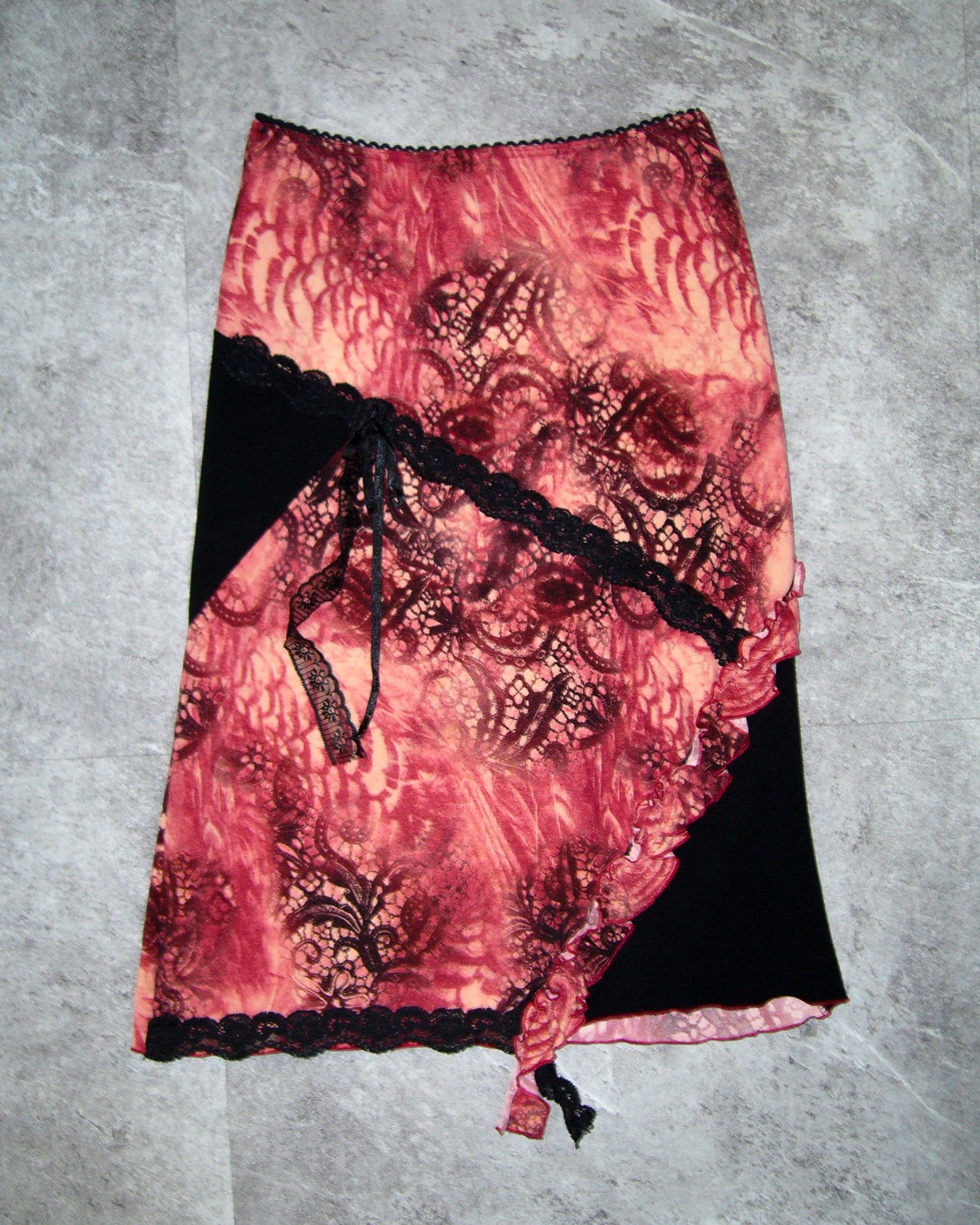 [Vintage] Flower Lace Layered Skirt
