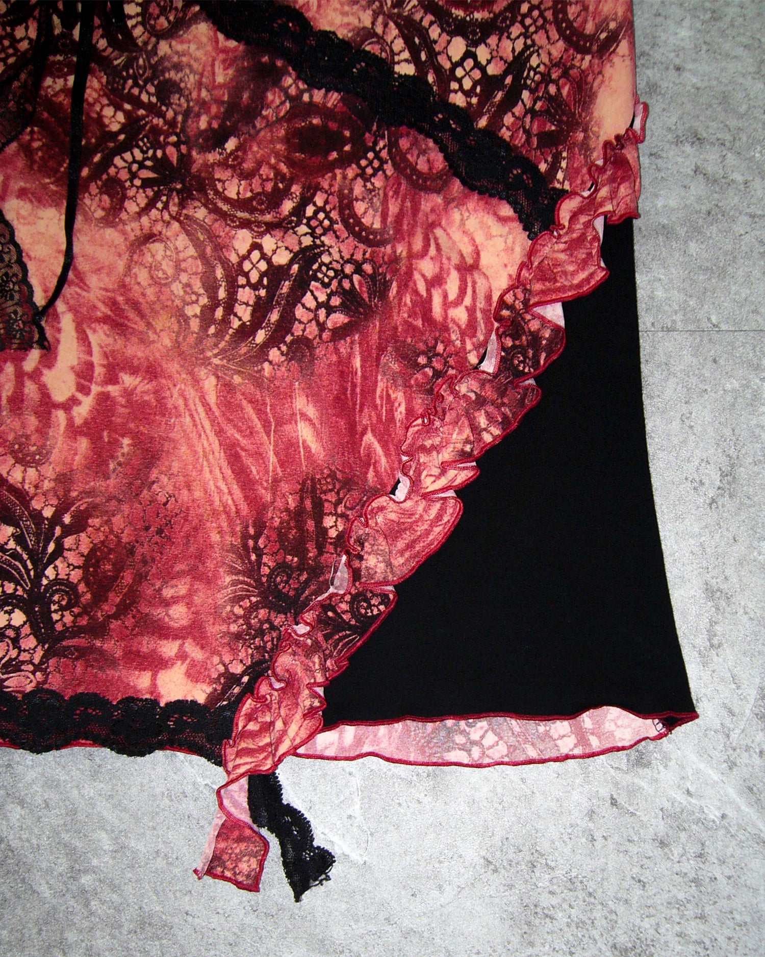 [Vintage] Flower Lace Layered Skirt