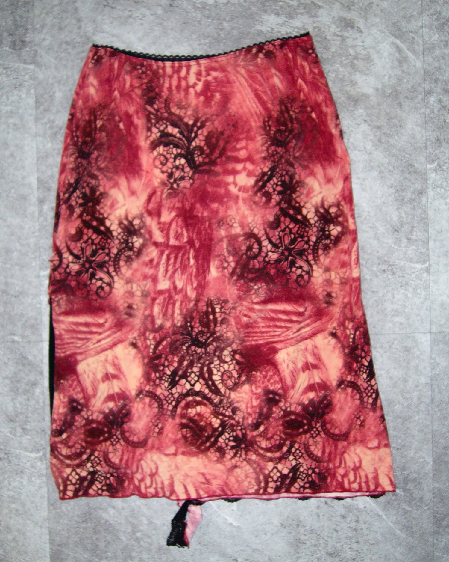 [Vintage] Flower Lace Layered Skirt