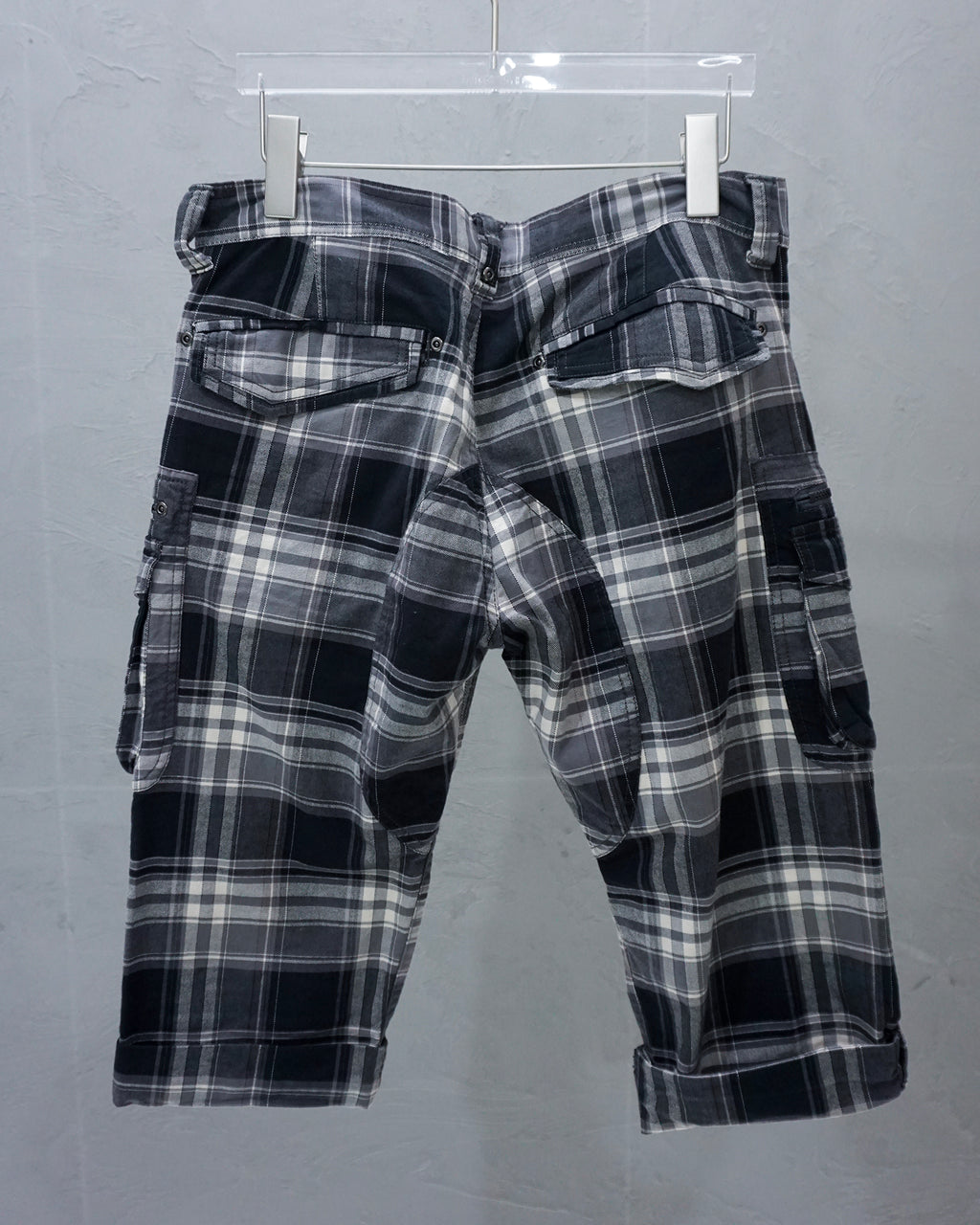 [Vintage] 31040=UOMO Check Pattern Cargo Shorts