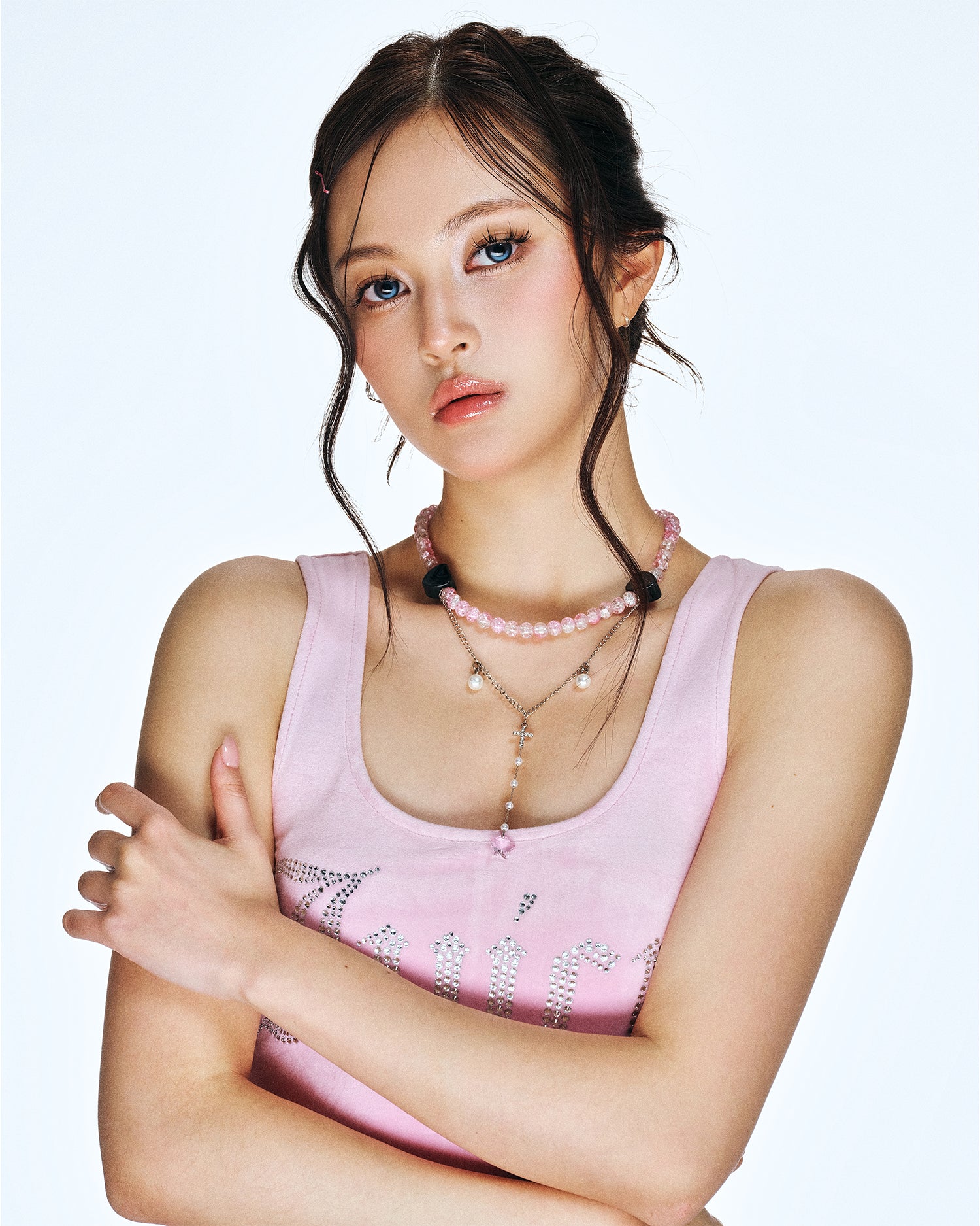 [SukiSuki] Pink Cross Necklace