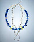 [SukiSuki] Blue Gold Heart Necklace