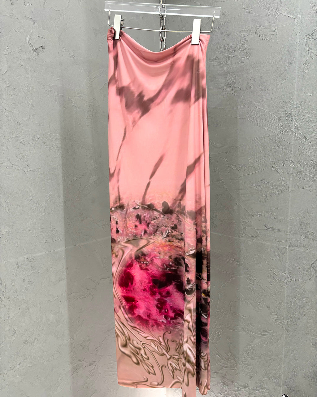 [Vintage] Pink Pattern Long Skirt