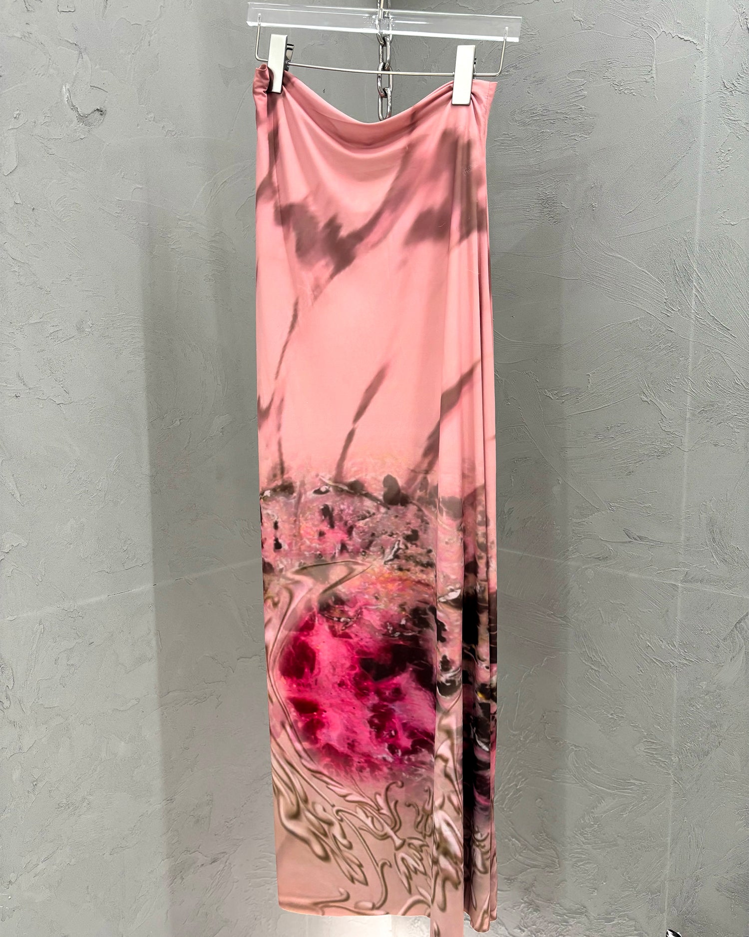 [Vintage] Pink Pattern Long Skirt