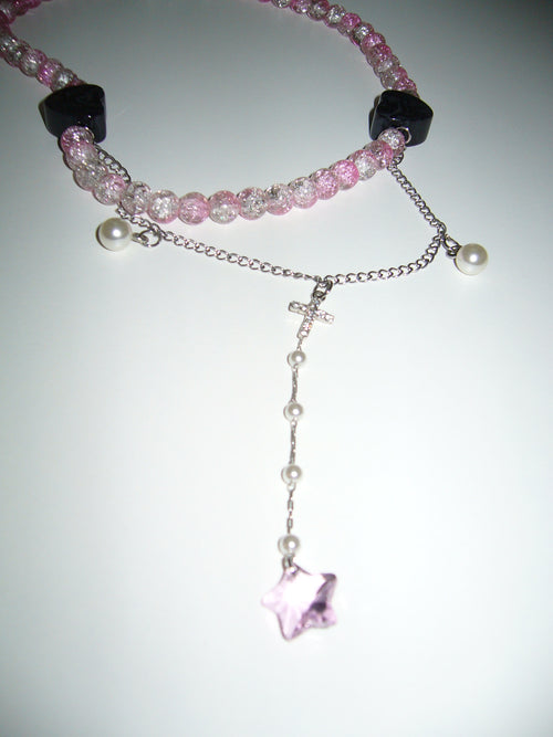 [SukiSuki] Pink Cross Necklace
