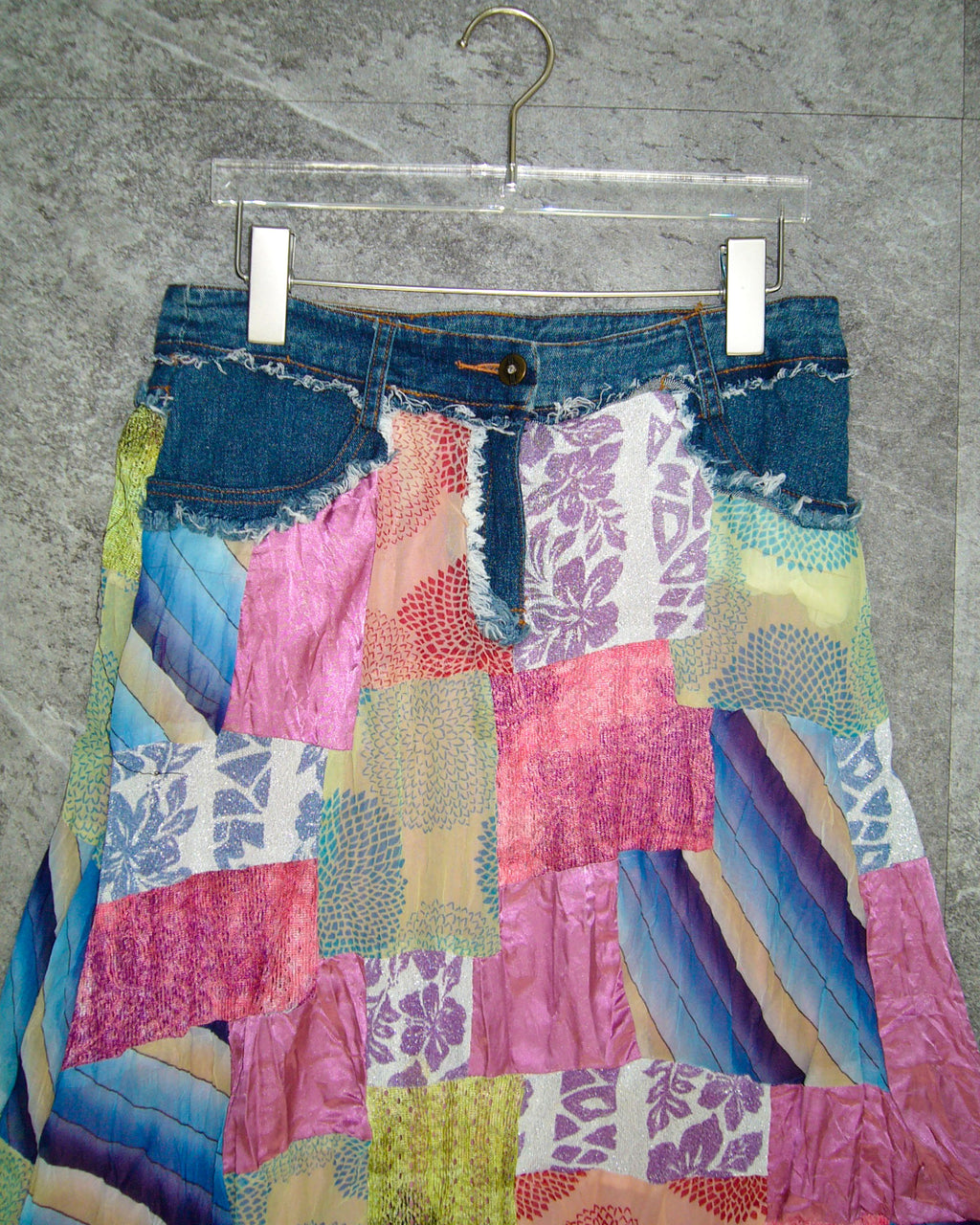 [Vintage] Patch Work Denim Skirt