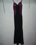 [Vintage] Pink Black Lace Long Dress