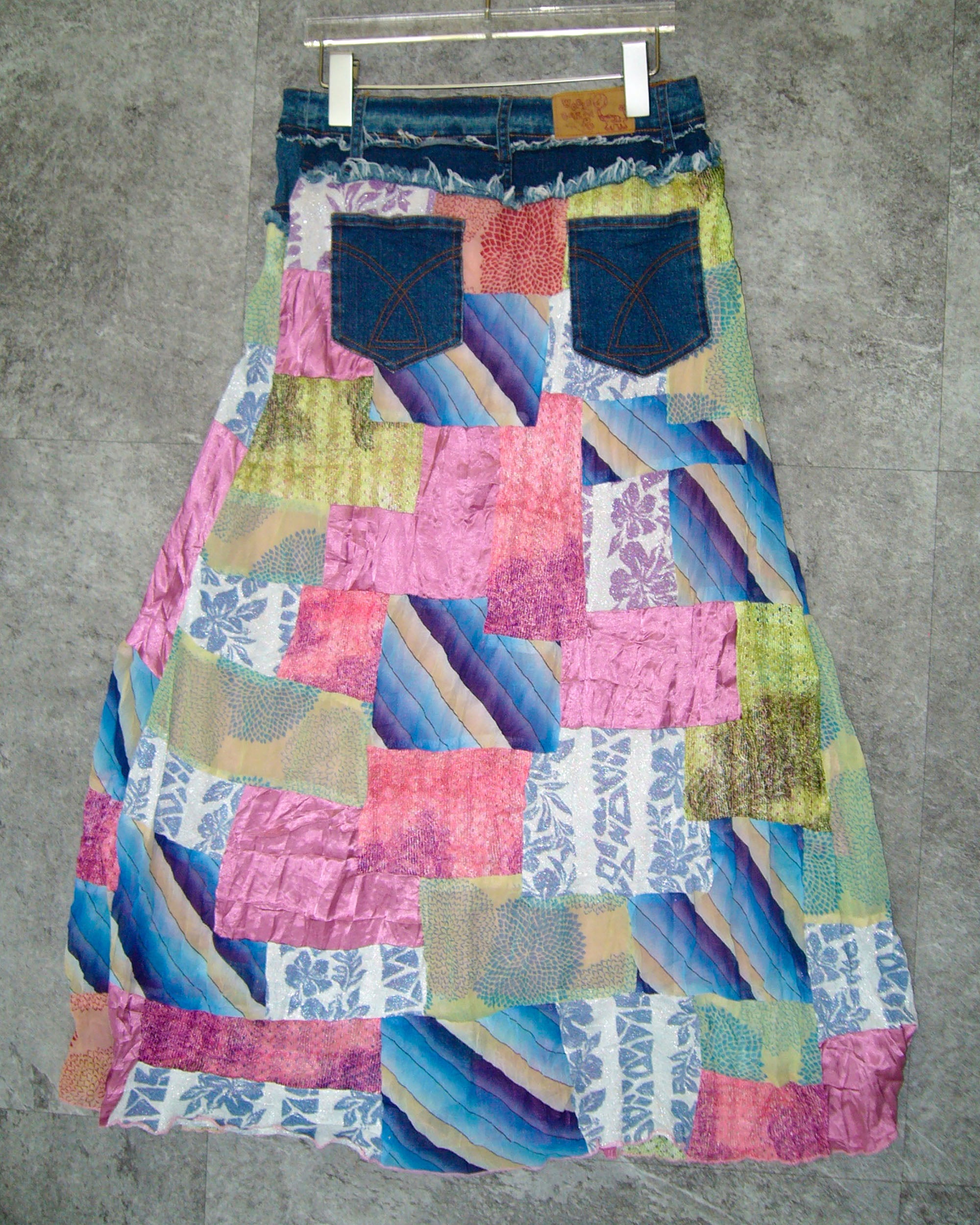 [Vintage] Patch Work Denim Skirt