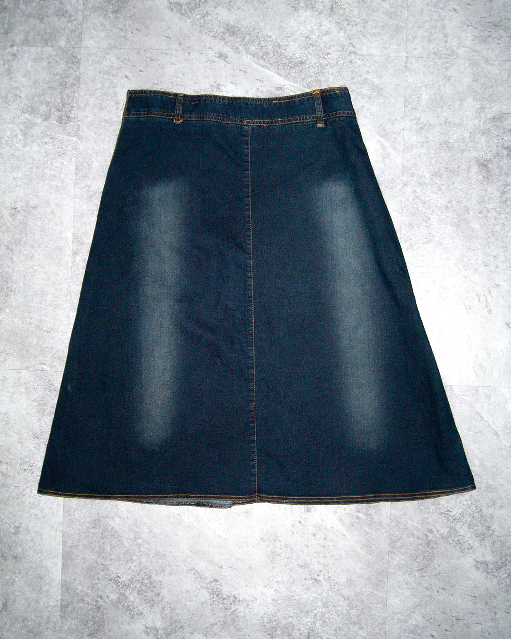 [Vintage] Beads Flower Denim Long Skirt