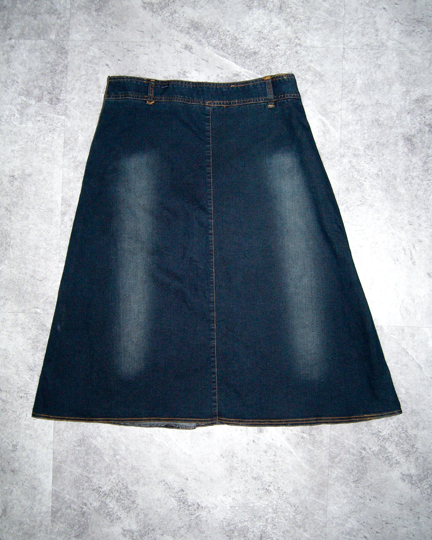 [Vintage] Beads Flower Denim Long Skirt