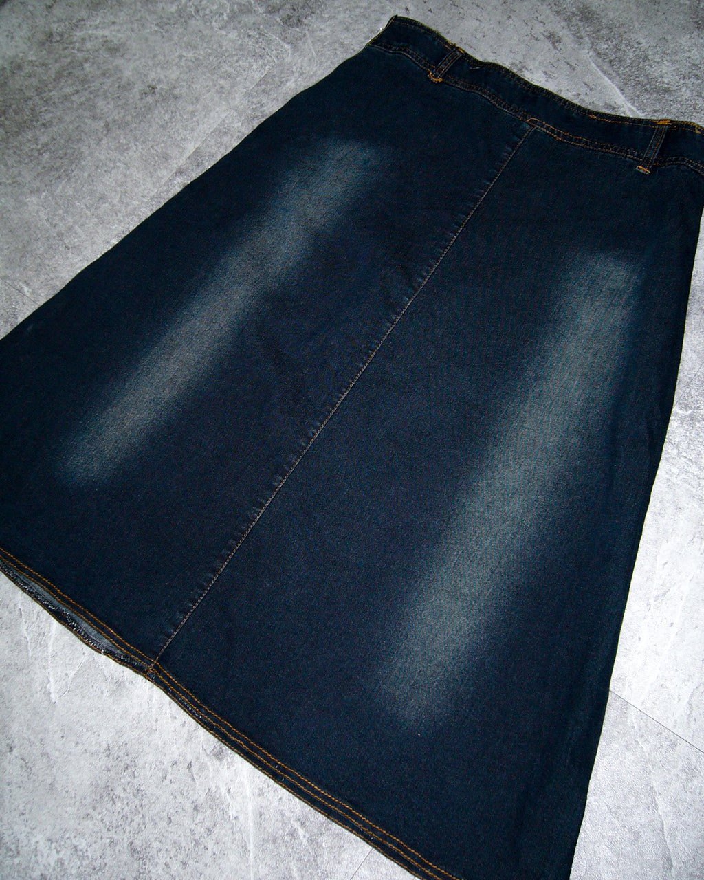 [Vintage] Beads Flower Denim Long Skirt