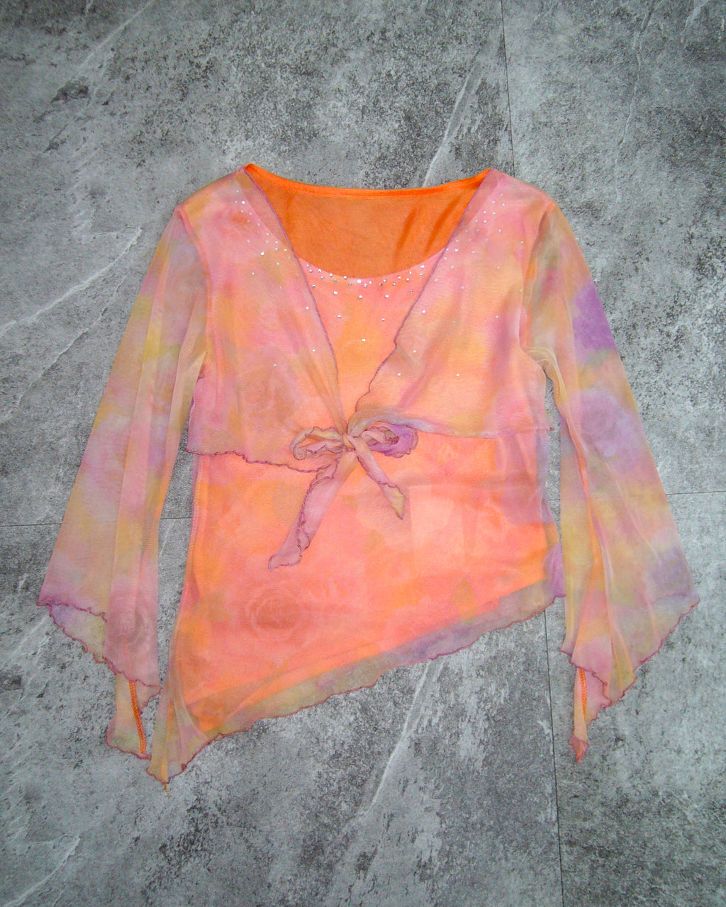 [Vintage] Orange Rose Top