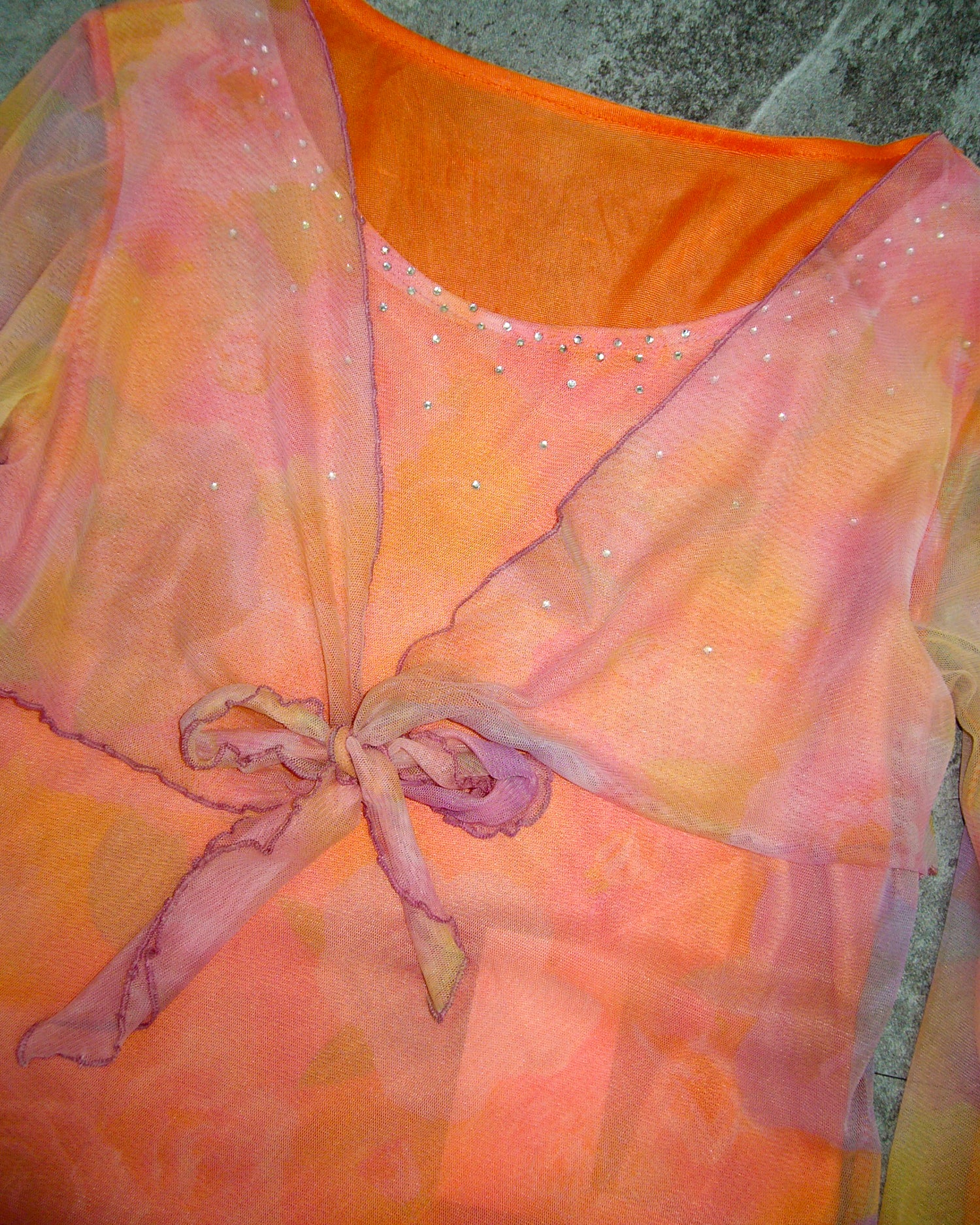[Vintage] Orange Rose Top