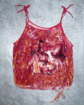 [Vintage] Red Printing Sleeveless Top