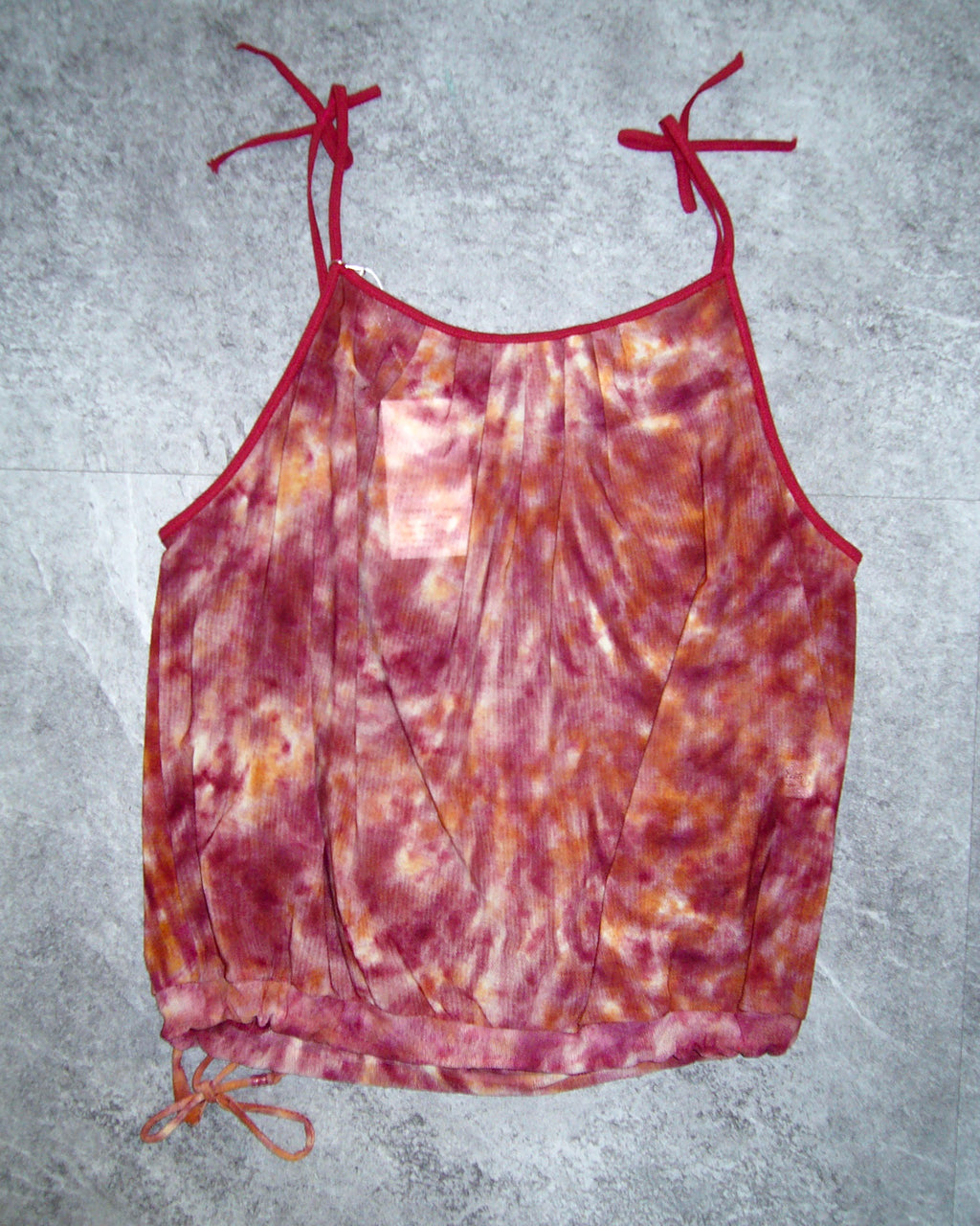 [Vintage] Red Printing Sleeveless Top
