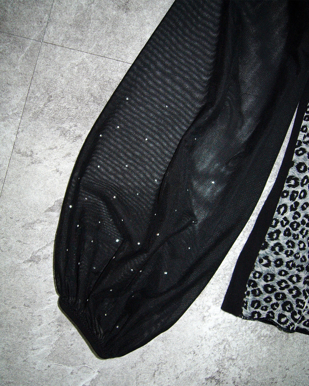 [Vintage] Black Leopard See-Through Top