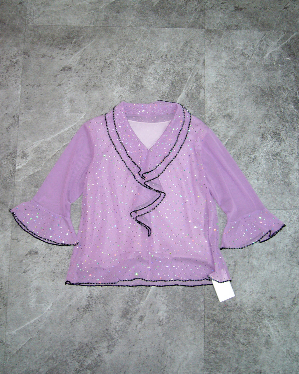 [Vintage] Lavender Shiny See-Through Top