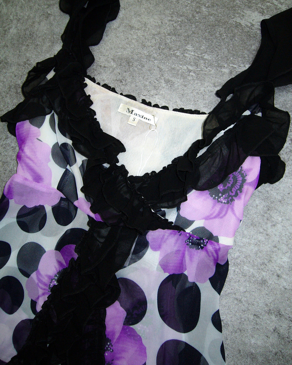 [Vintage] Flower Dots Sleeveless Top