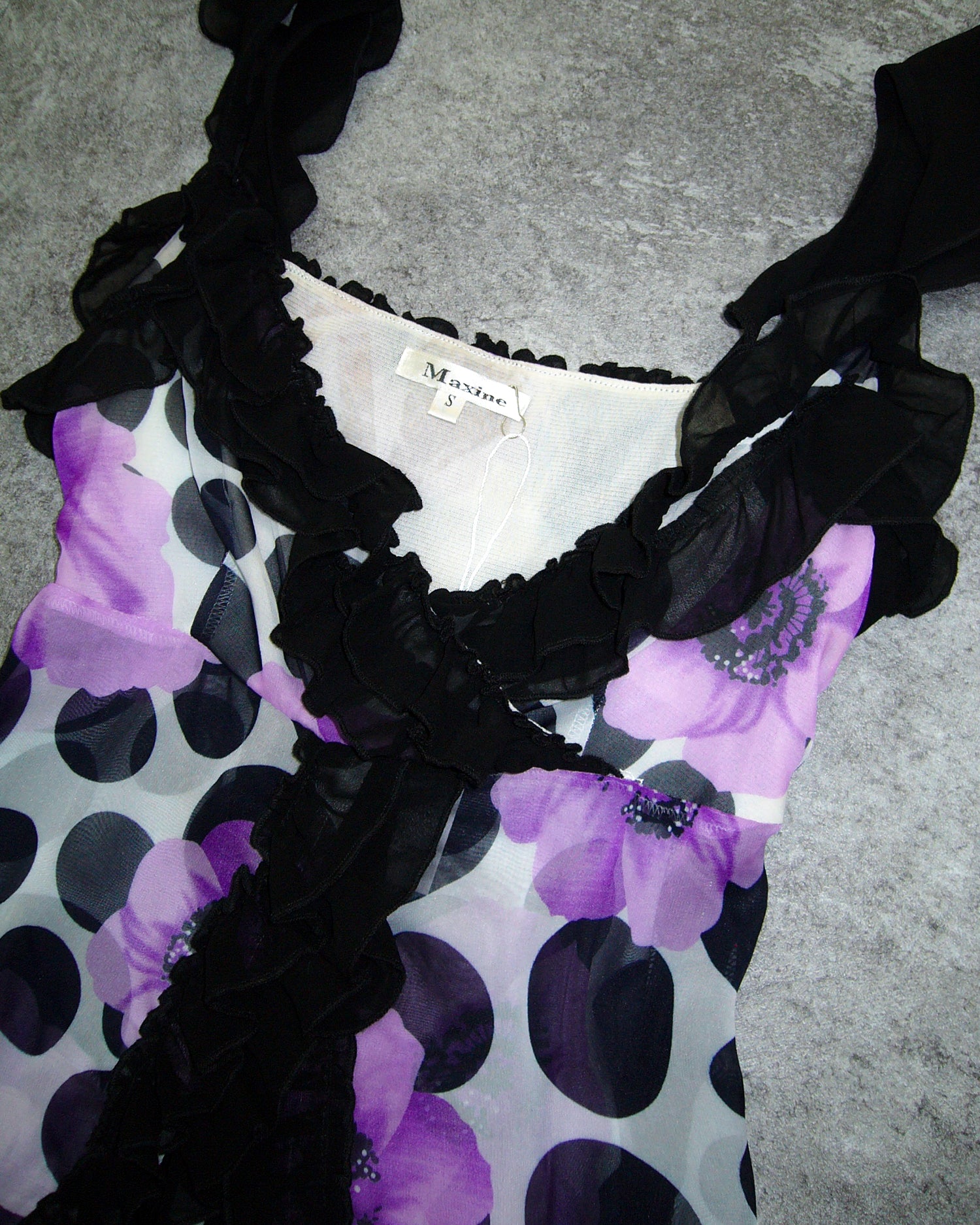 [Vintage] Flower Dots Sleeveless Top
