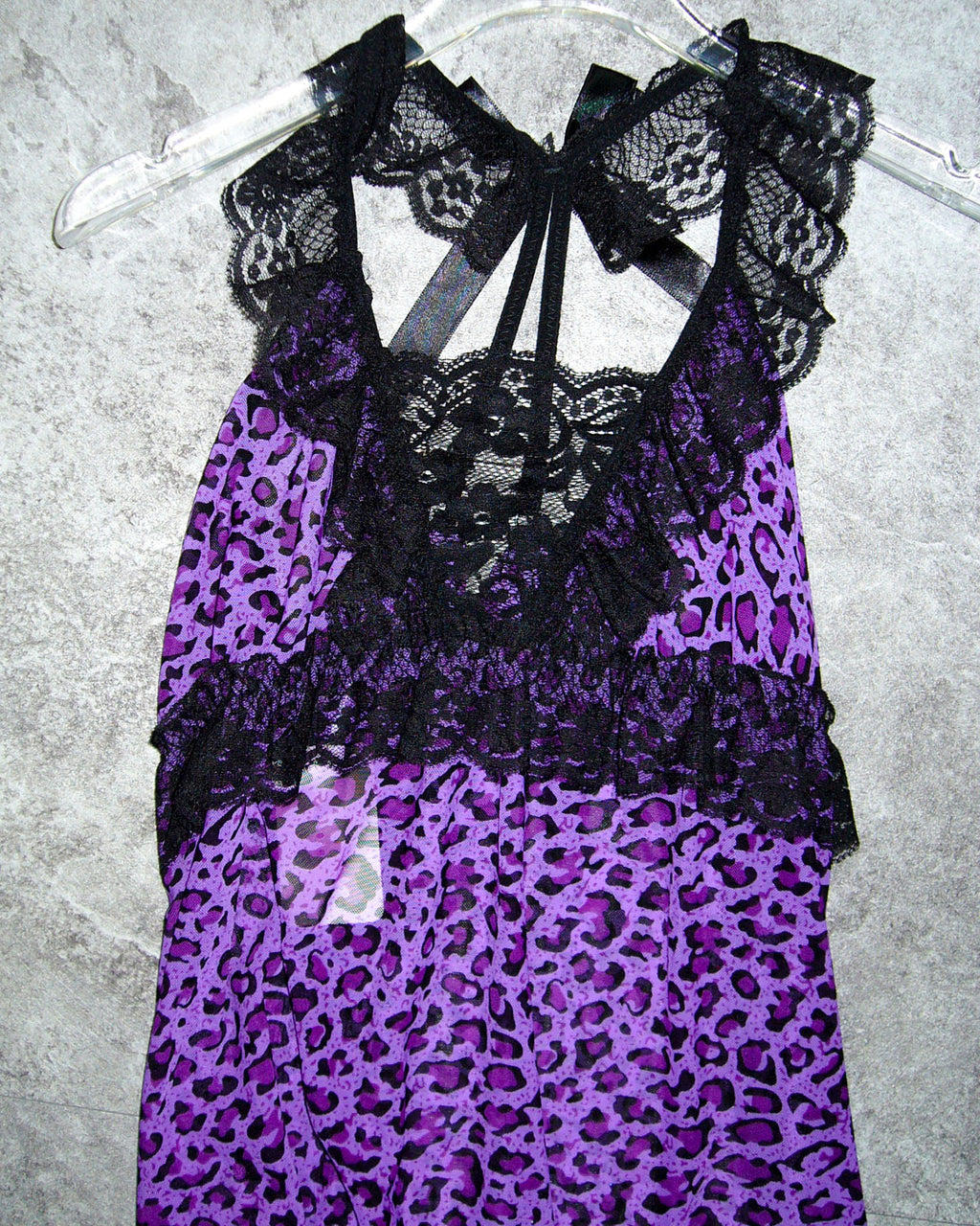 [Vintage] Vivid Purple Leopard Slip Dress