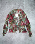 [Vintage] MNG Rose Green See-Through Top