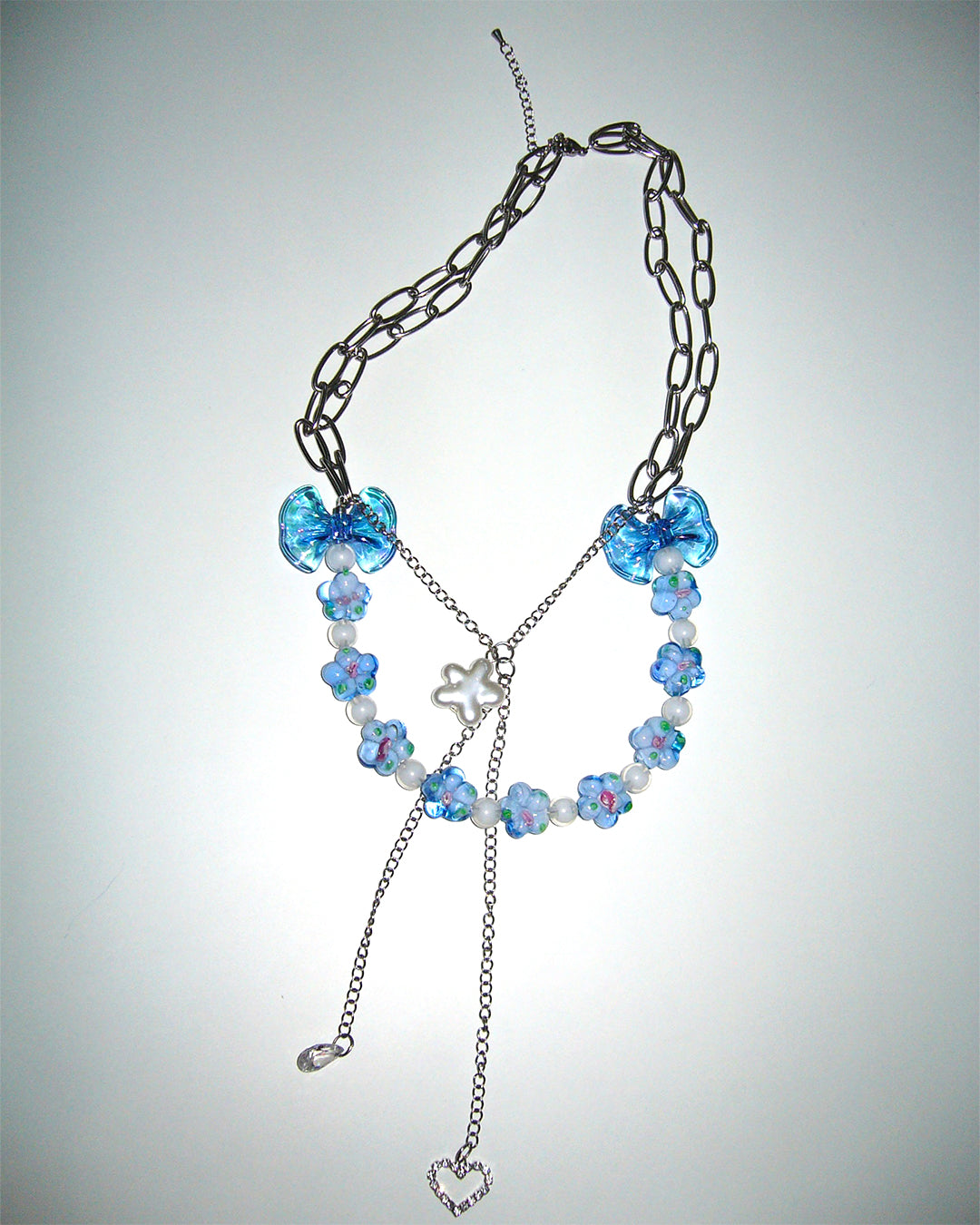 [SukiSuki] Blue Ribbon Necklace