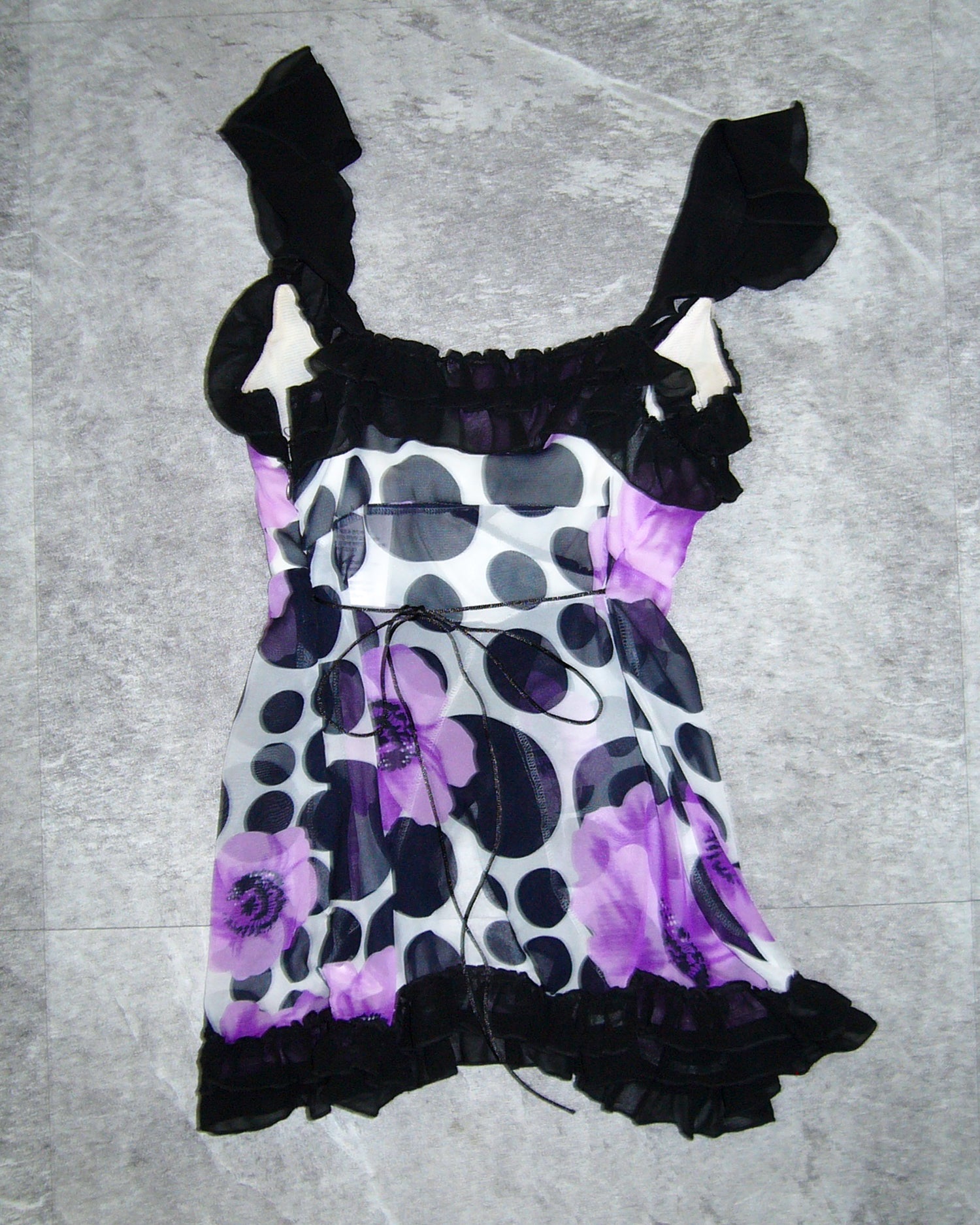 [Vintage] Flower Dots Sleeveless Top
