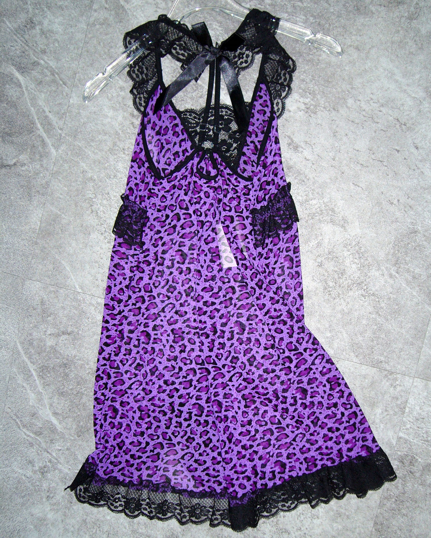 [Vintage] Vivid Purple Leopard Slip Dress