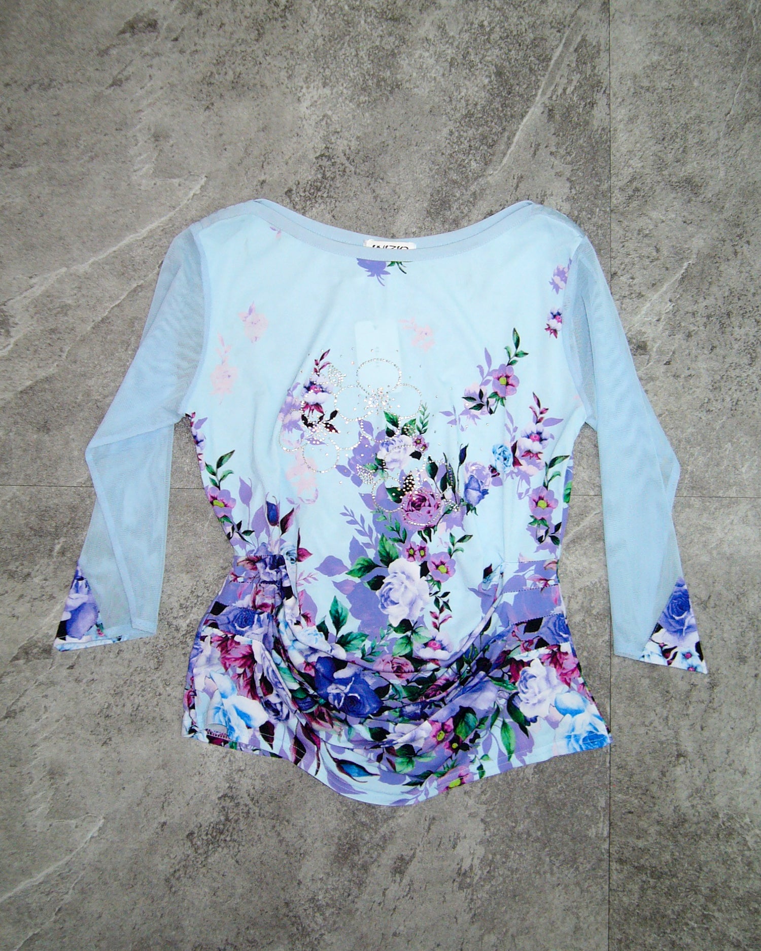 [Vintage] INIZIO Light Blue See-Through Tops