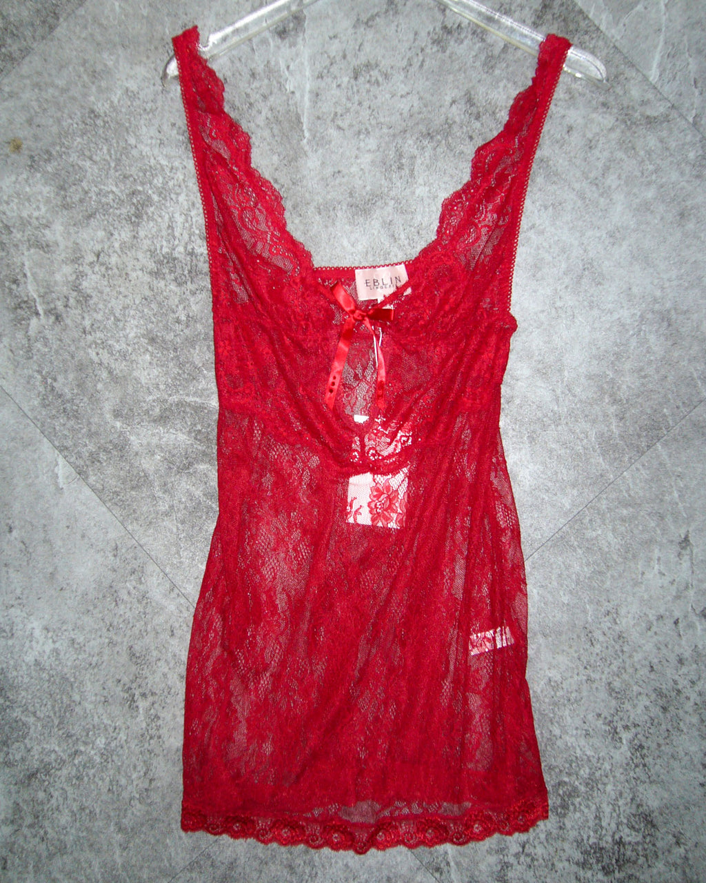 [Vintage] EBLIN Red Lace Slip Dress