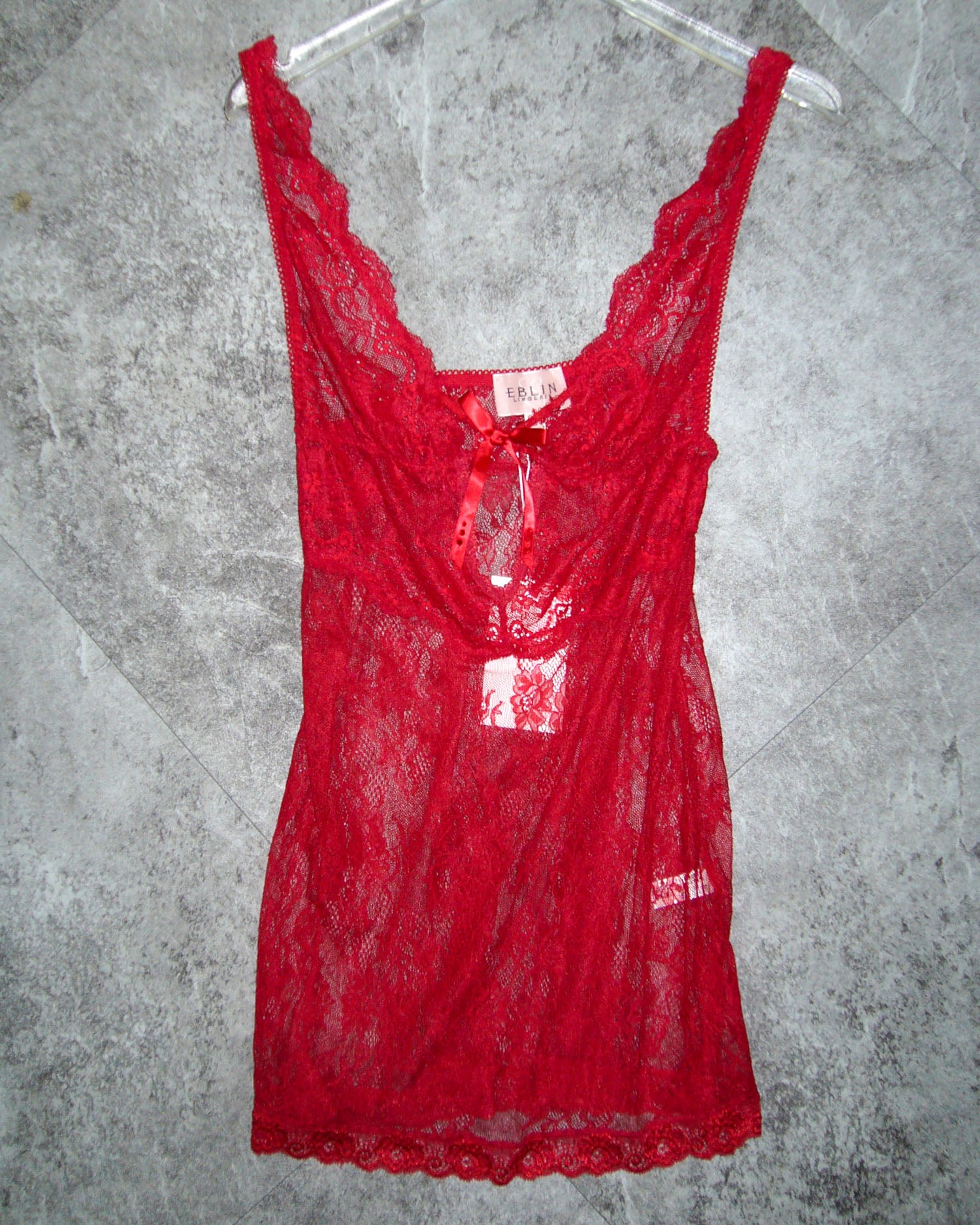 [Vintage] EBLIN Red Lace Slip Dress