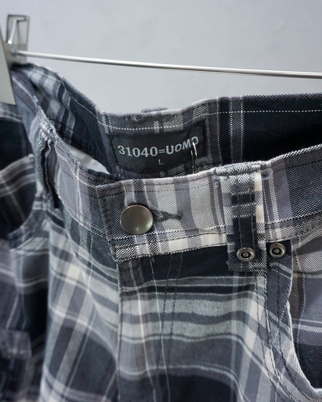 [Vintage] 31040=UOMO Check Pattern Cargo Shorts