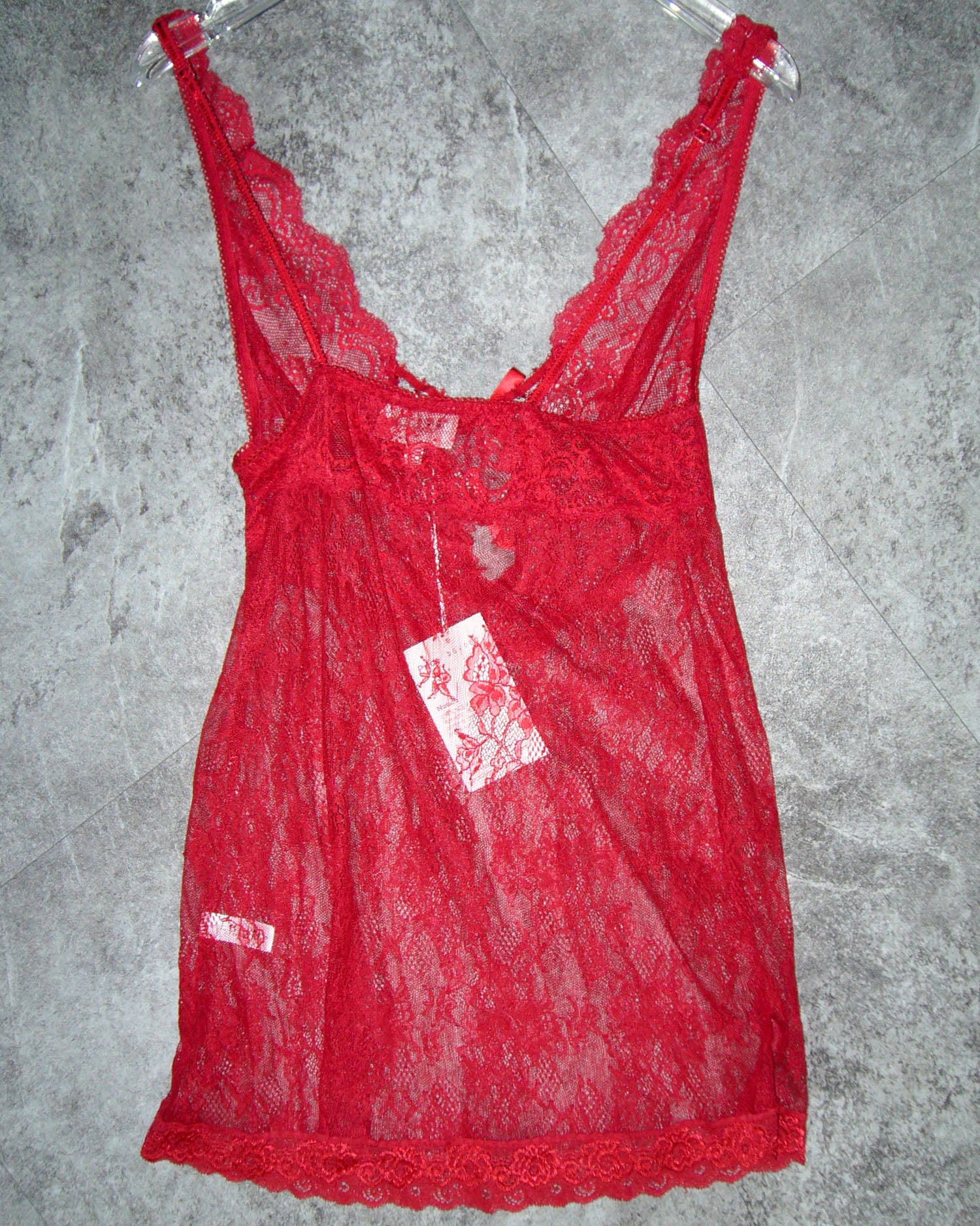 [Vintage] EBLIN Red Lace Slip Dress