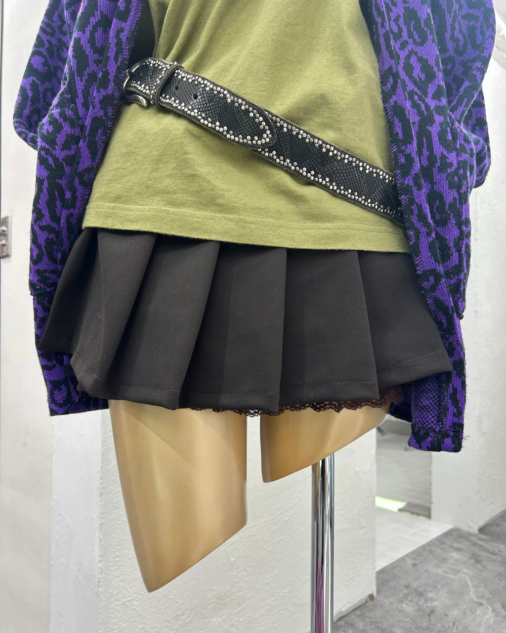 [Vintage] Brown Pleats Skirt