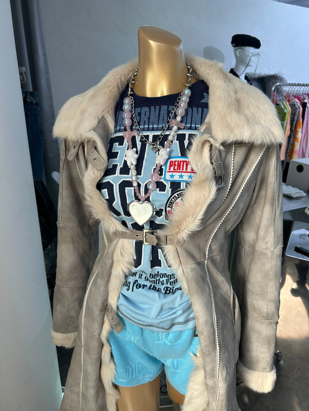 [Vintage] Lambskin White Fur Long Coat