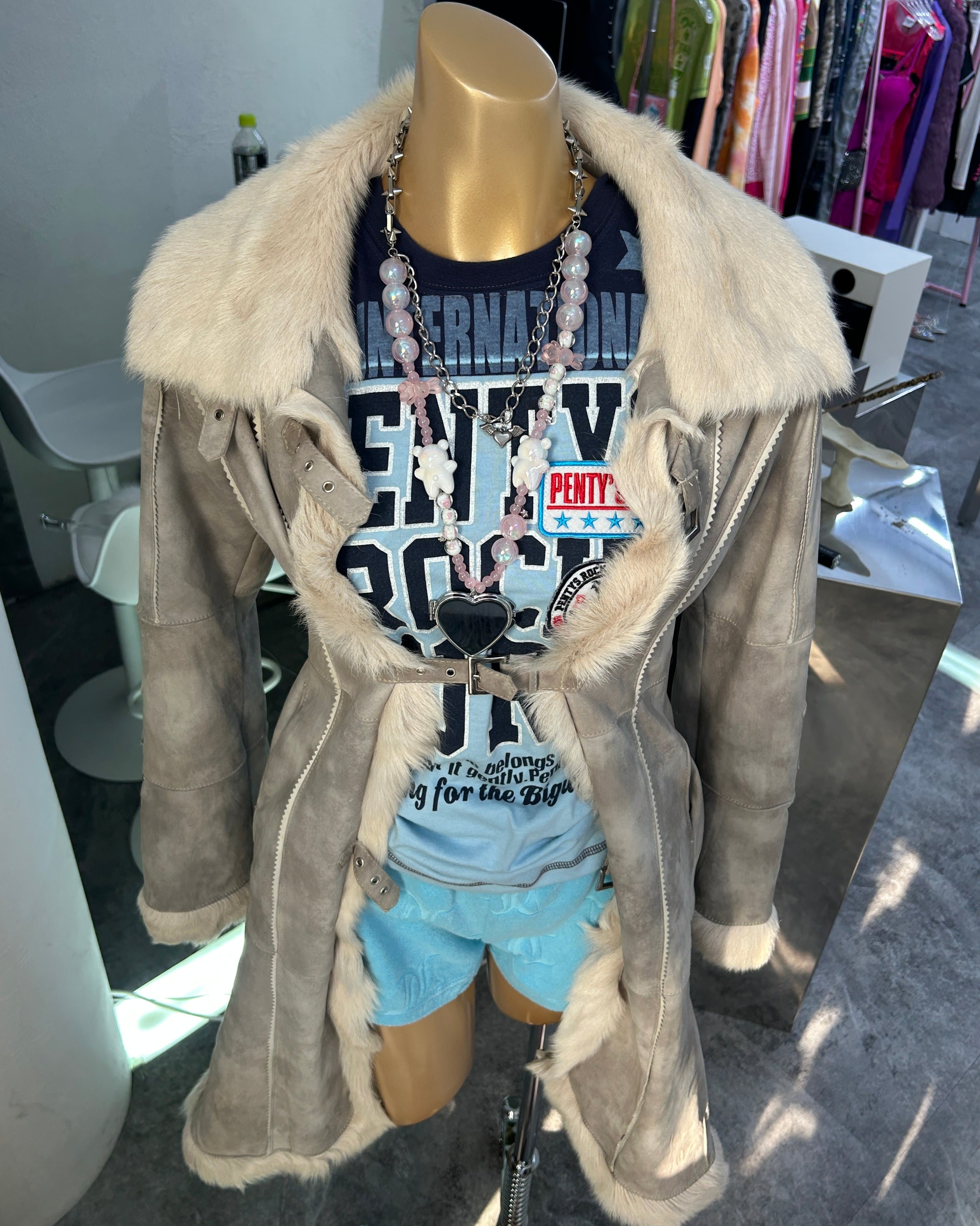 [Vintage] Lambskin White Fur Long Coat