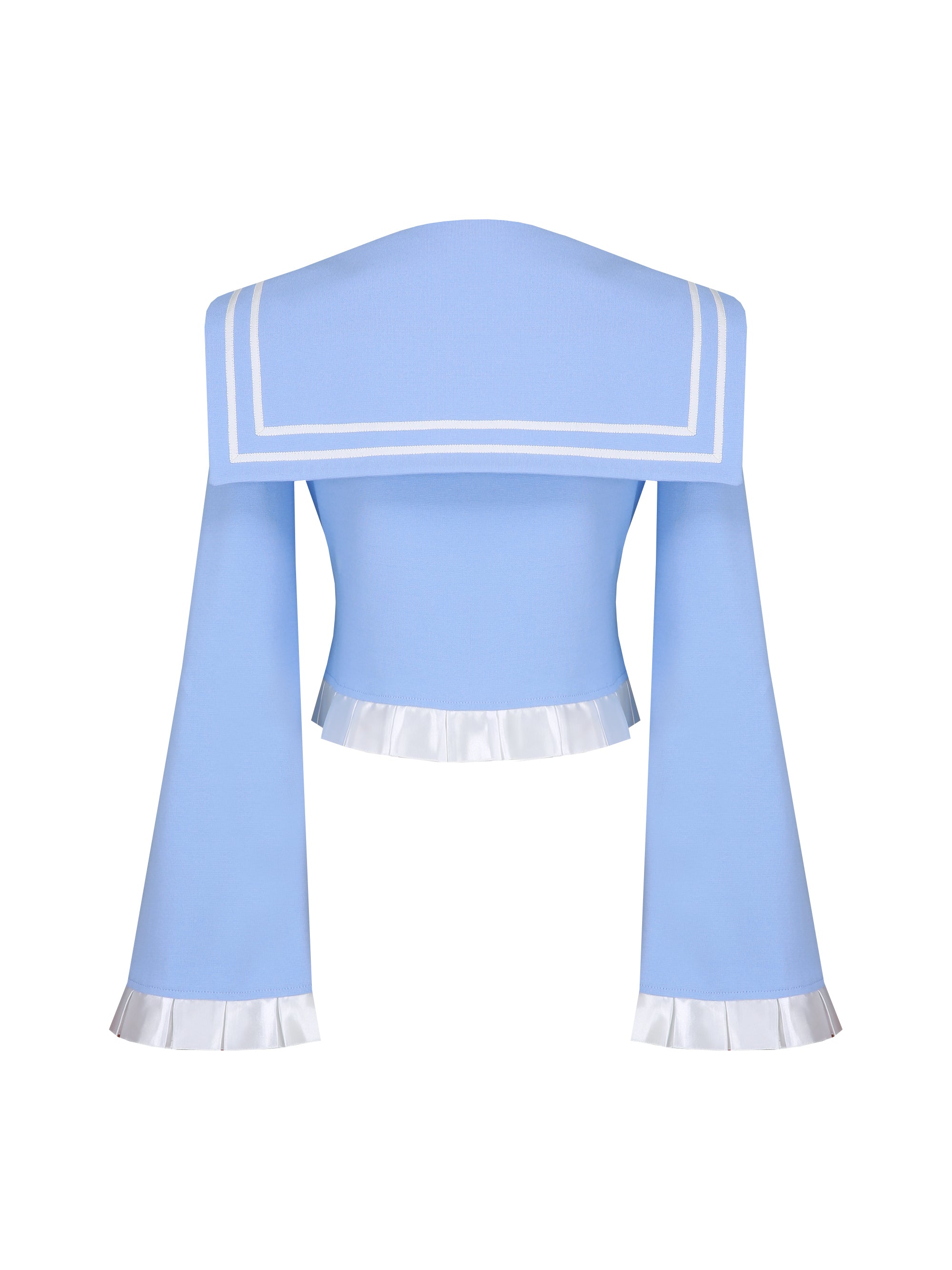 [Yusuki] Cropped Sailor Jacket (Baby Blue)