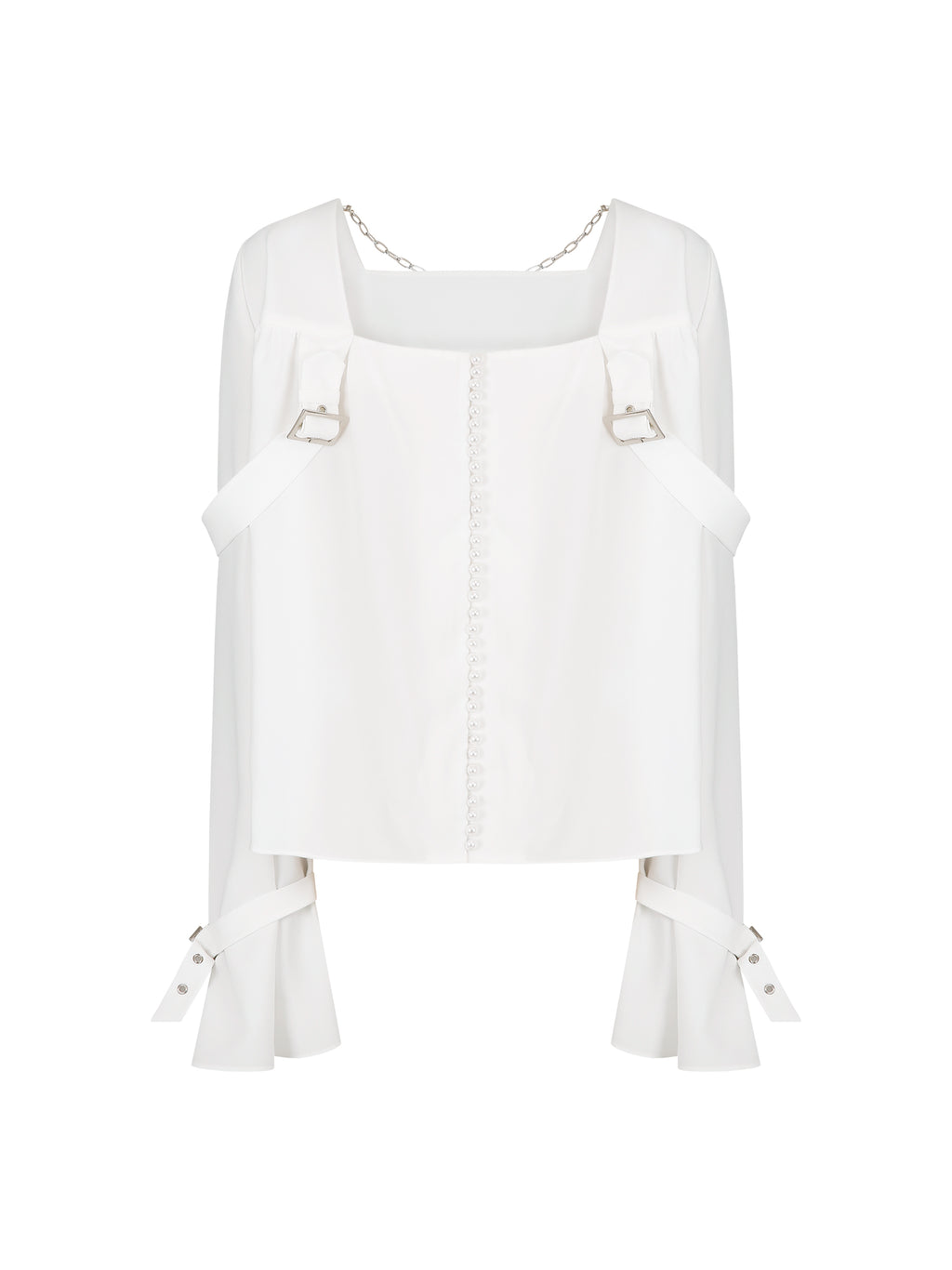 [Yusuki] Strap Blouse (White)