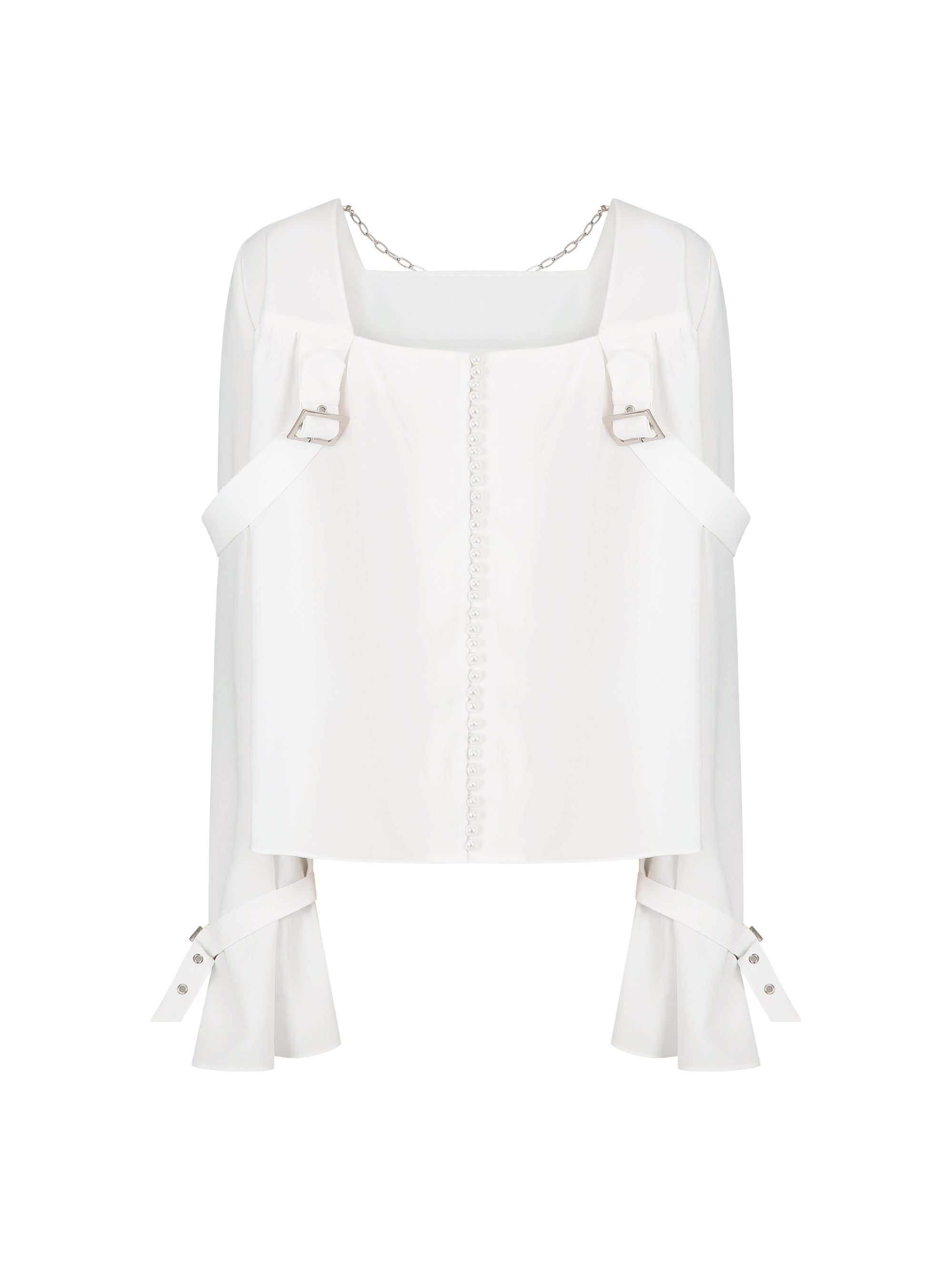 [Yusuki] Strap Blouse (White)