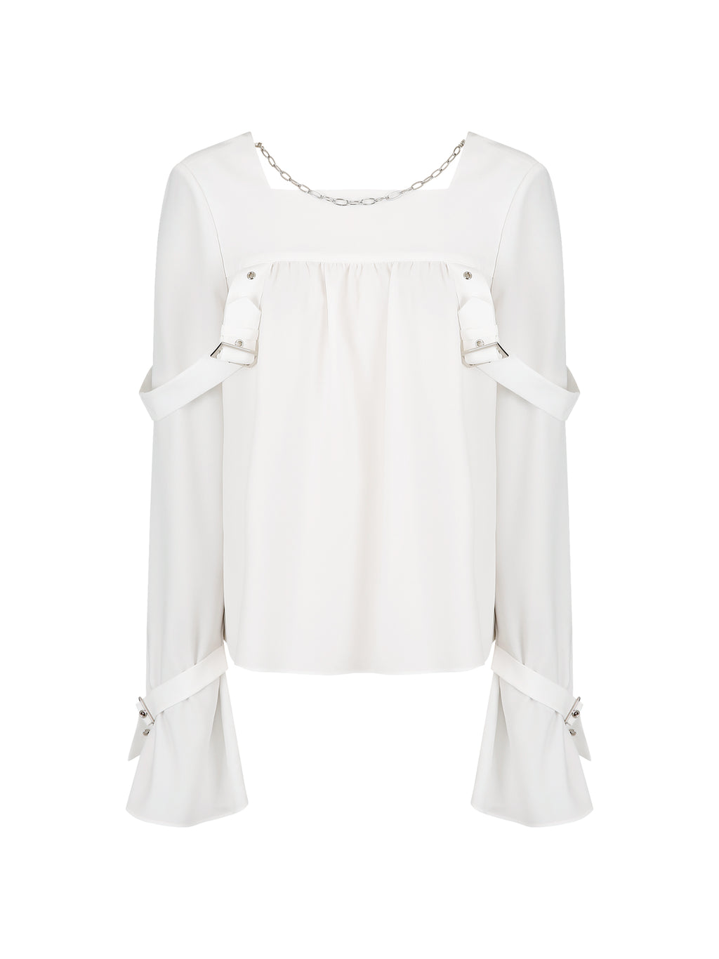 [Yusuki] Strap Blouse (White)