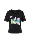 [Yusuki] Four Seasons T-Shirt (Spring Black)