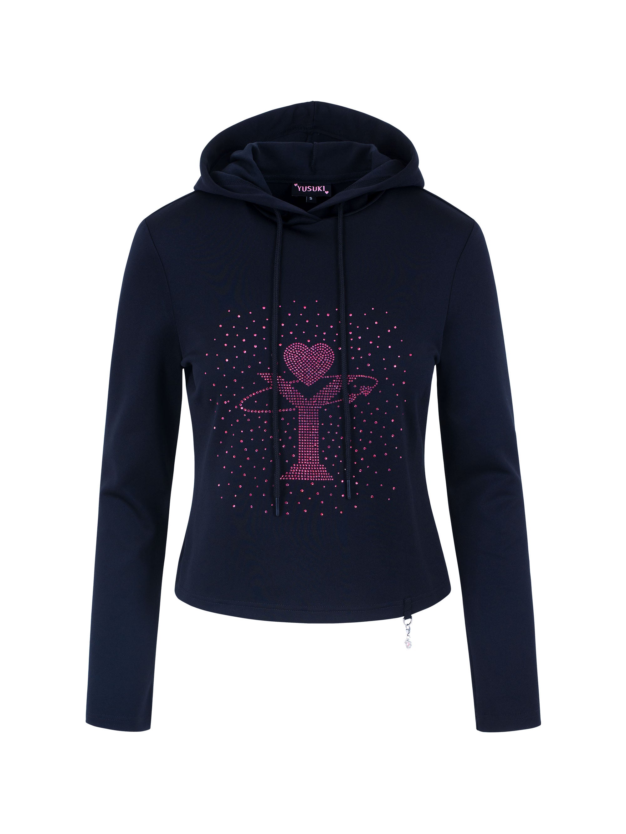 [Yusuki] Logo Rhinestone Hoodie (Black)