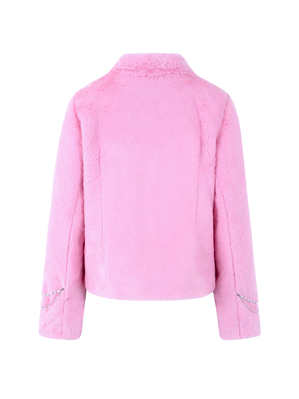 [Yusuki] Fur Jacket with Chains (Pink)