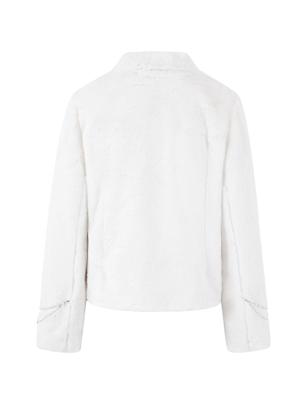 [Yusuki] Fur Jacket with Chains (White)