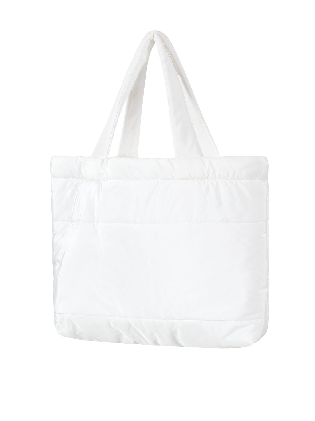 [Yusuki] Puffer Tote Bag with Chain (White)
